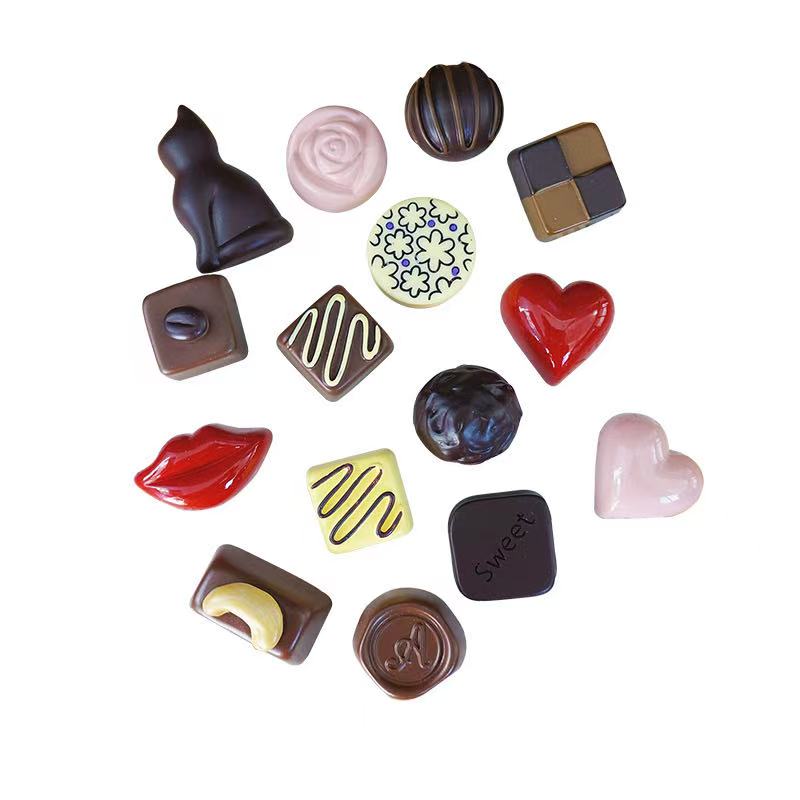Custom Realistic 2D Mini Chocolate Resin Fridge Magnets - High Quality Resin Flatback Food Replica Gifts