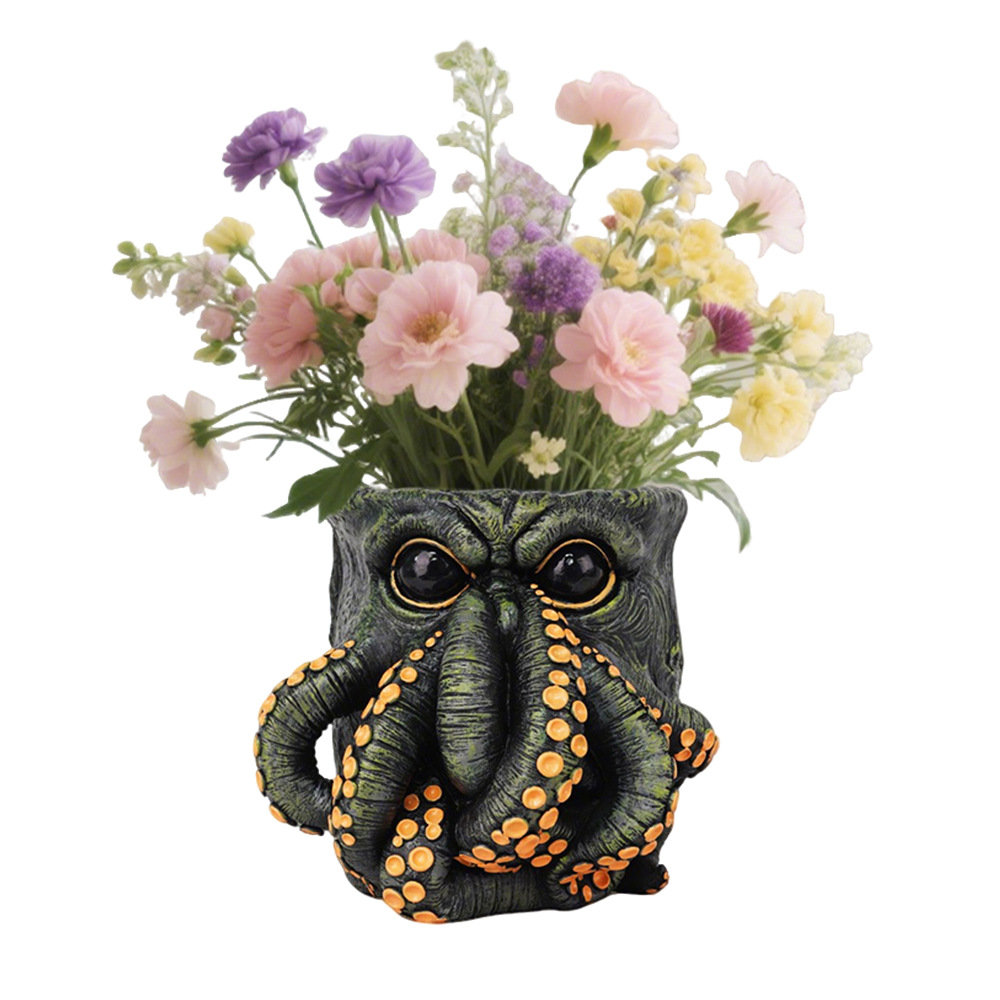 Artistic Octopus Flower Pot | Handcrafted Resin Planter | Unique Succulent Home Decor