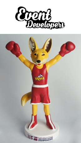 Resin fox mascot figure statue trophy