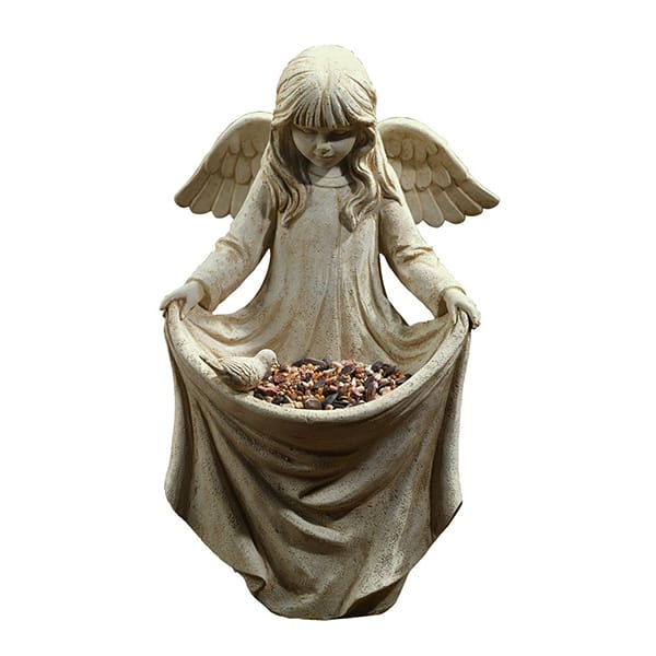 Resin Angel Figure Statue Bird Feeder