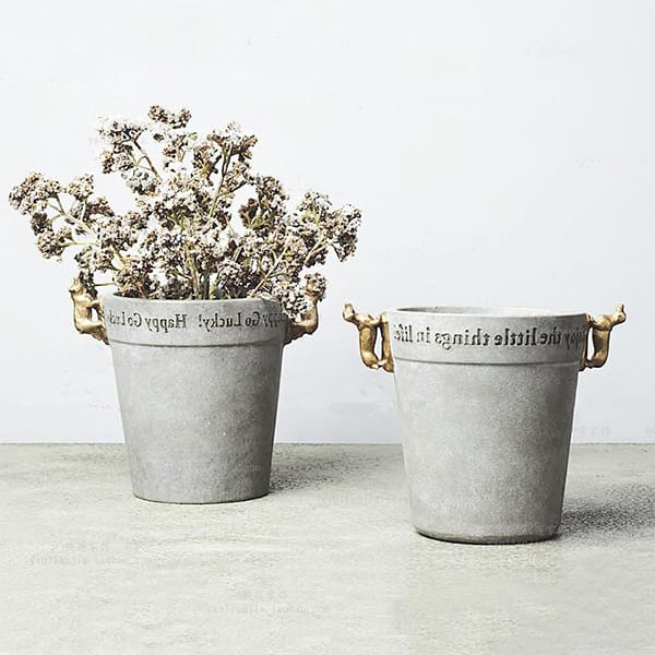 Grey Concrete Style Flower Pot
