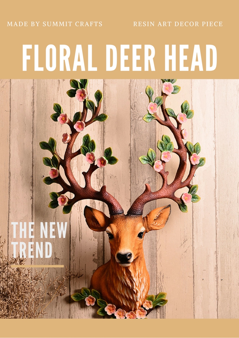 FLORAL DEER HEAD