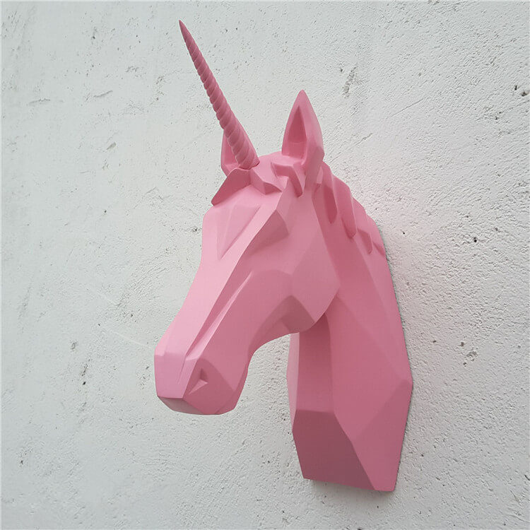 Pink Unicorn Head Decor