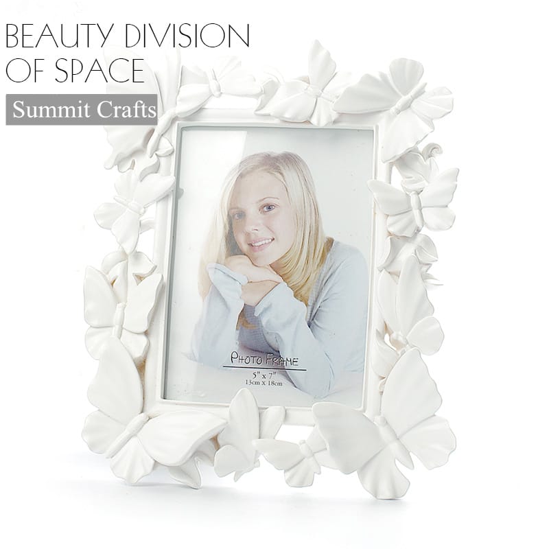 white butterfly photo frame