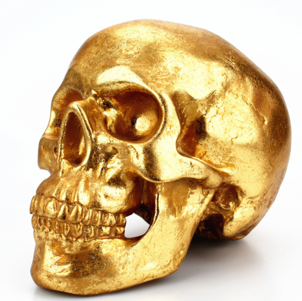 Halloween speicial - Antique golden skull decor piece
