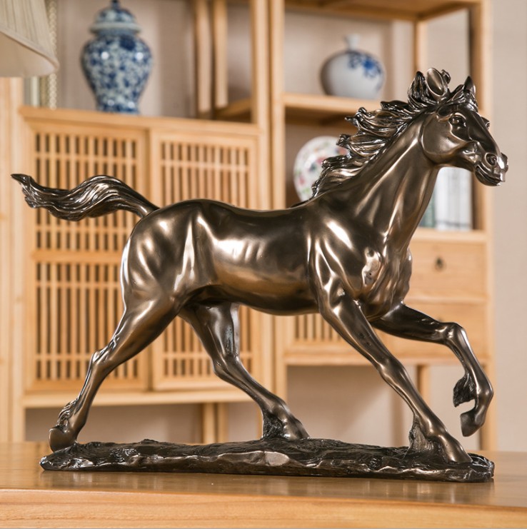 Custom resin horse sculpture cold cast bronze resin sculpture